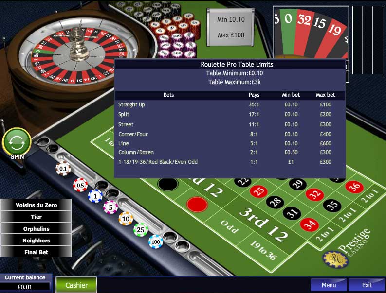 Prestige Casino Roulette