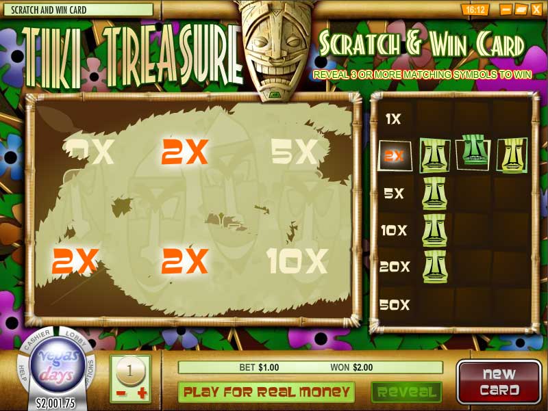 Vegas Day Casino Scratchcard Screenshot