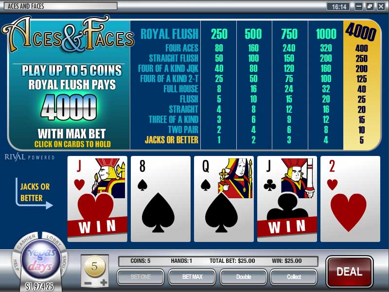 Vegas Day Casino Video Poker Screenshot