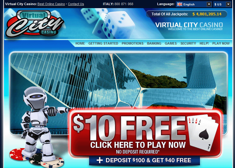 Virtual City Casino Homepage