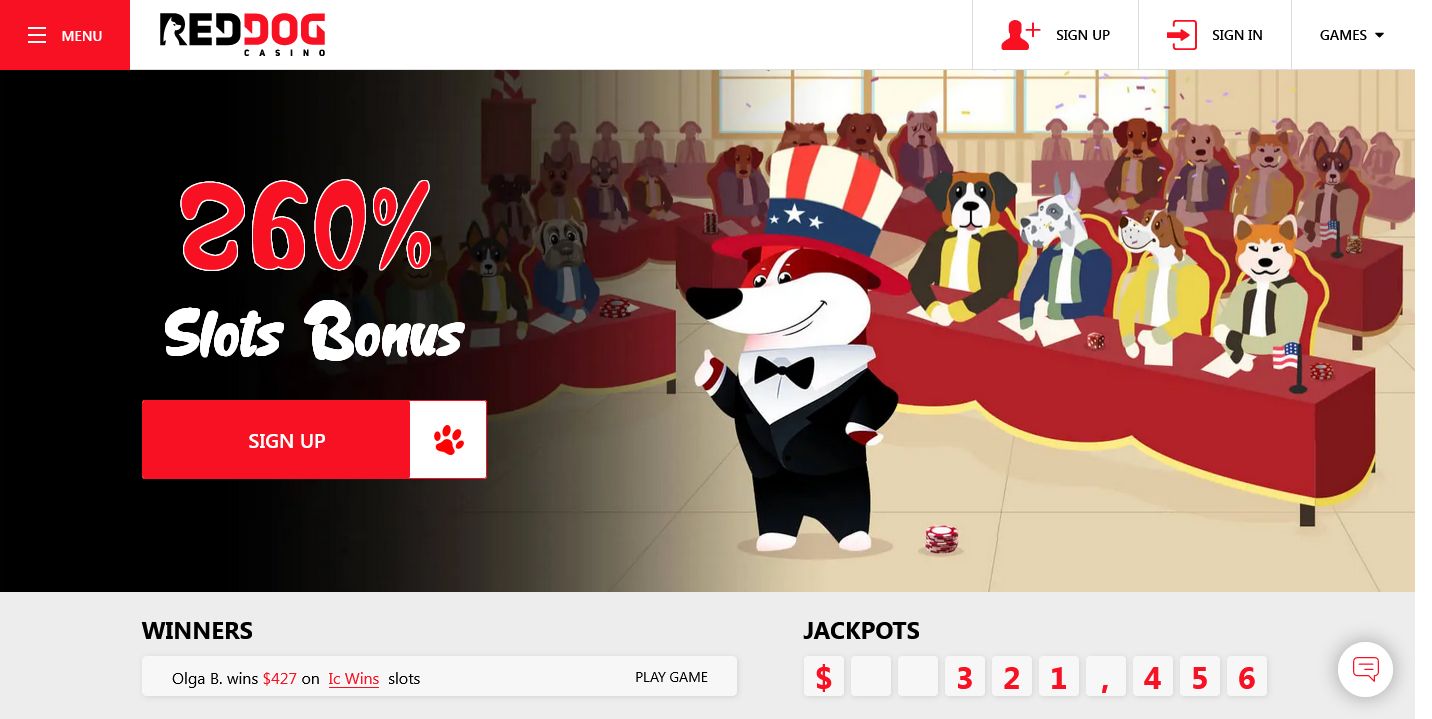 Red Dog Online Casino - Play with 225 Welcome Bonus