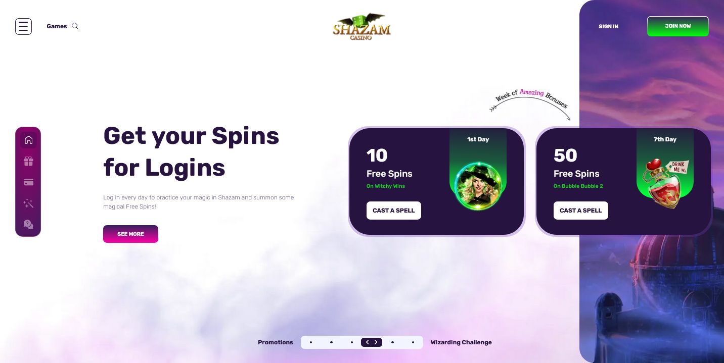 Shazam Casino 250 Deposit Bonus